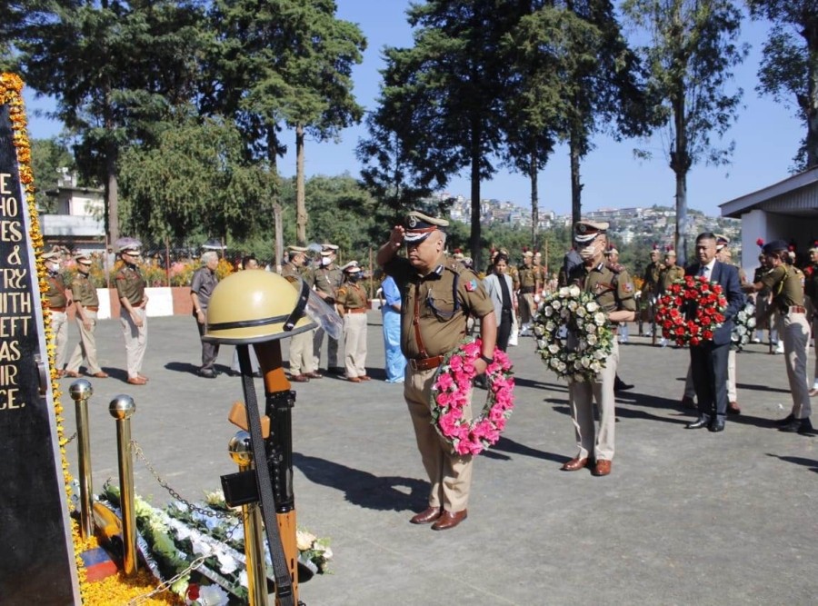 Nagaland DGP T John Longkumer at the Police Commemoration Day at Police New Reserve Ground, Phesama on October 21. (Morung Photo)